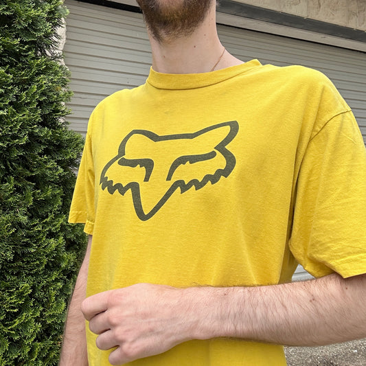 Vintage Yellow FOX Graphic Tee - L