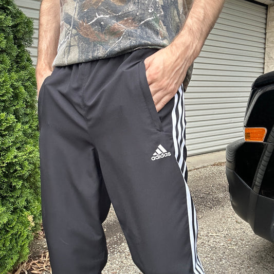 2000's Adidas Black and White Trackpants - M