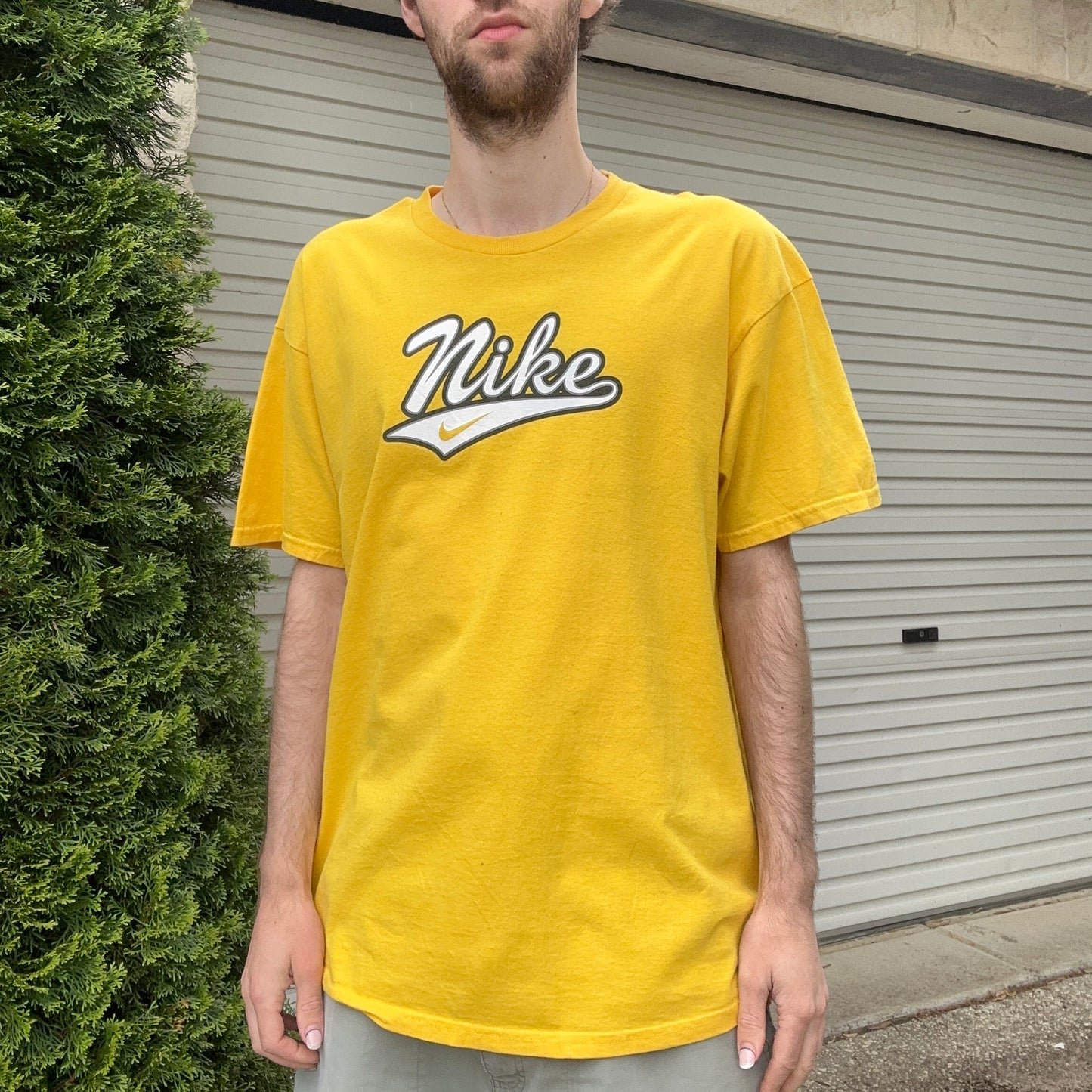 Vintage Yellow Nike Graphic Tee - L