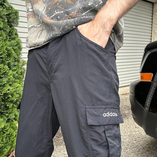 Vintage Adidas Spellout Logo Trackpants - L