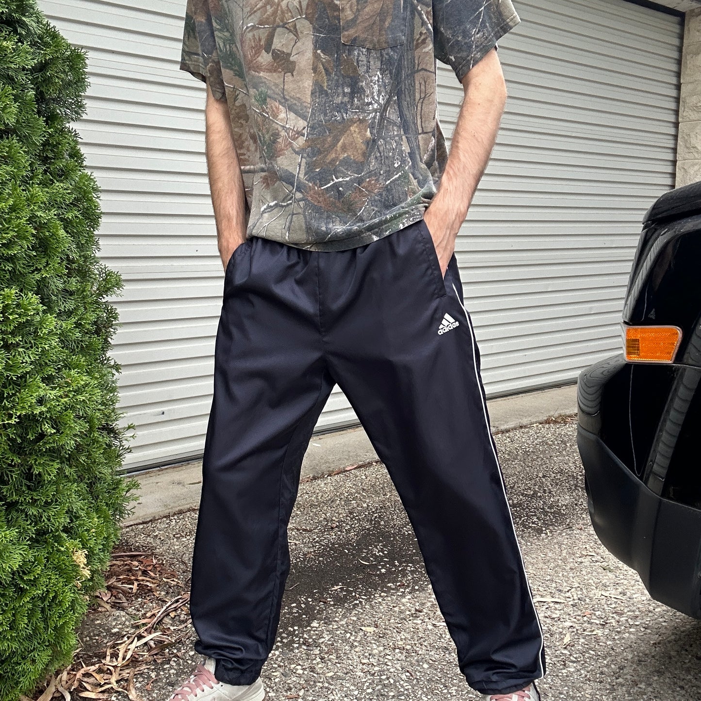 Vintage Adidas Navy Trackpants - M