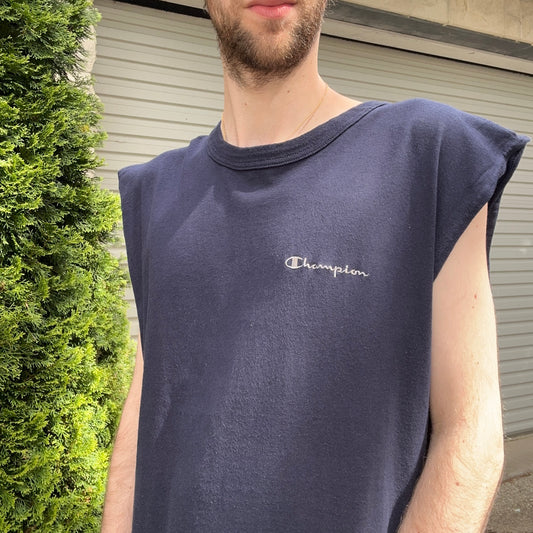 Vintage Champion Navy Tank Tee - XL