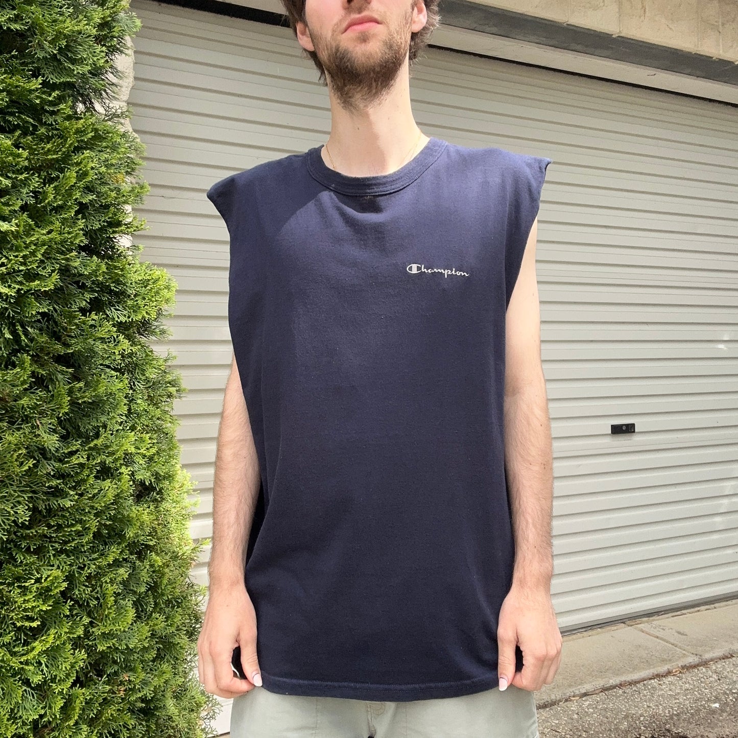 Vintage Champion Navy Tank Tee - XL