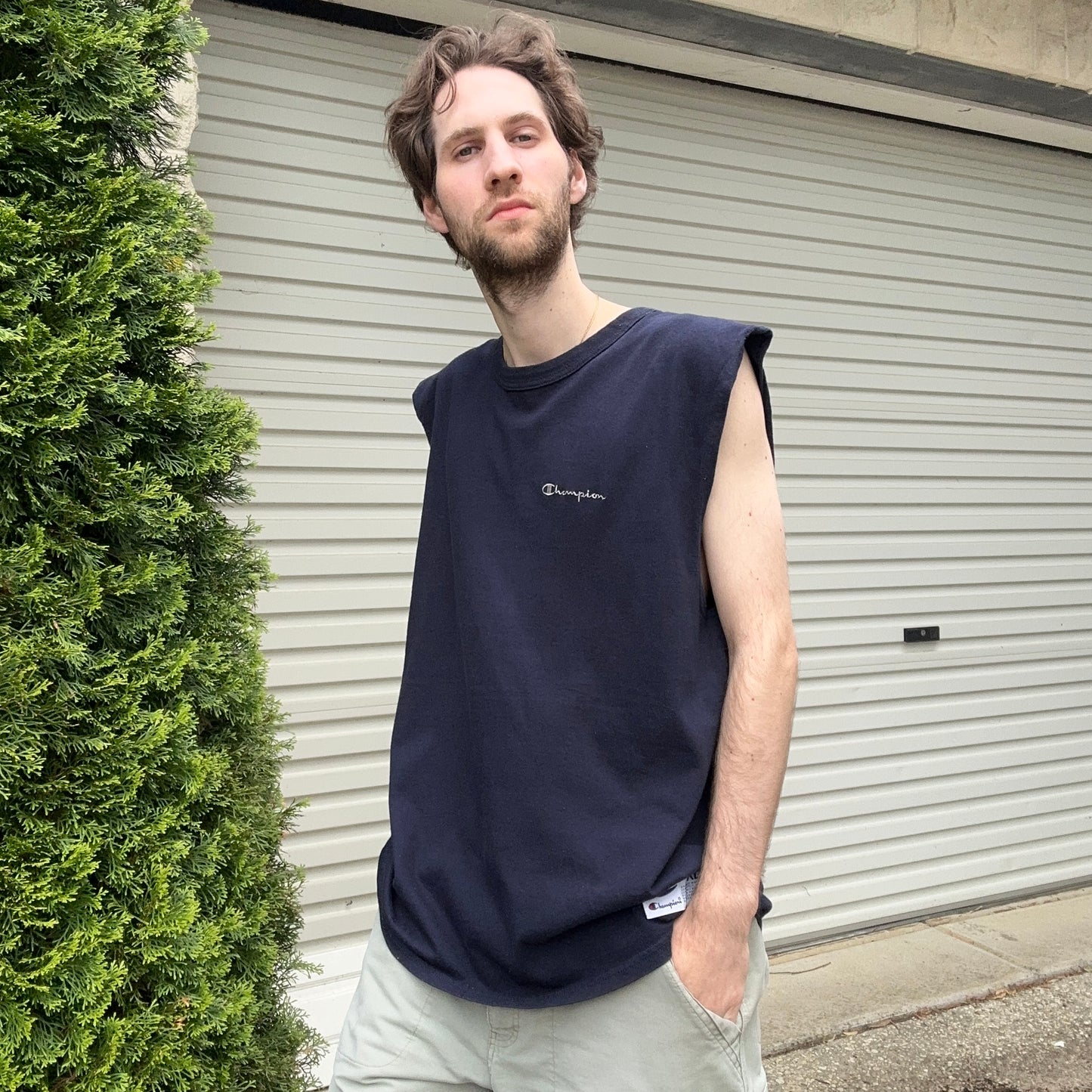 Vintage Champion Navy Tank Tee - XL