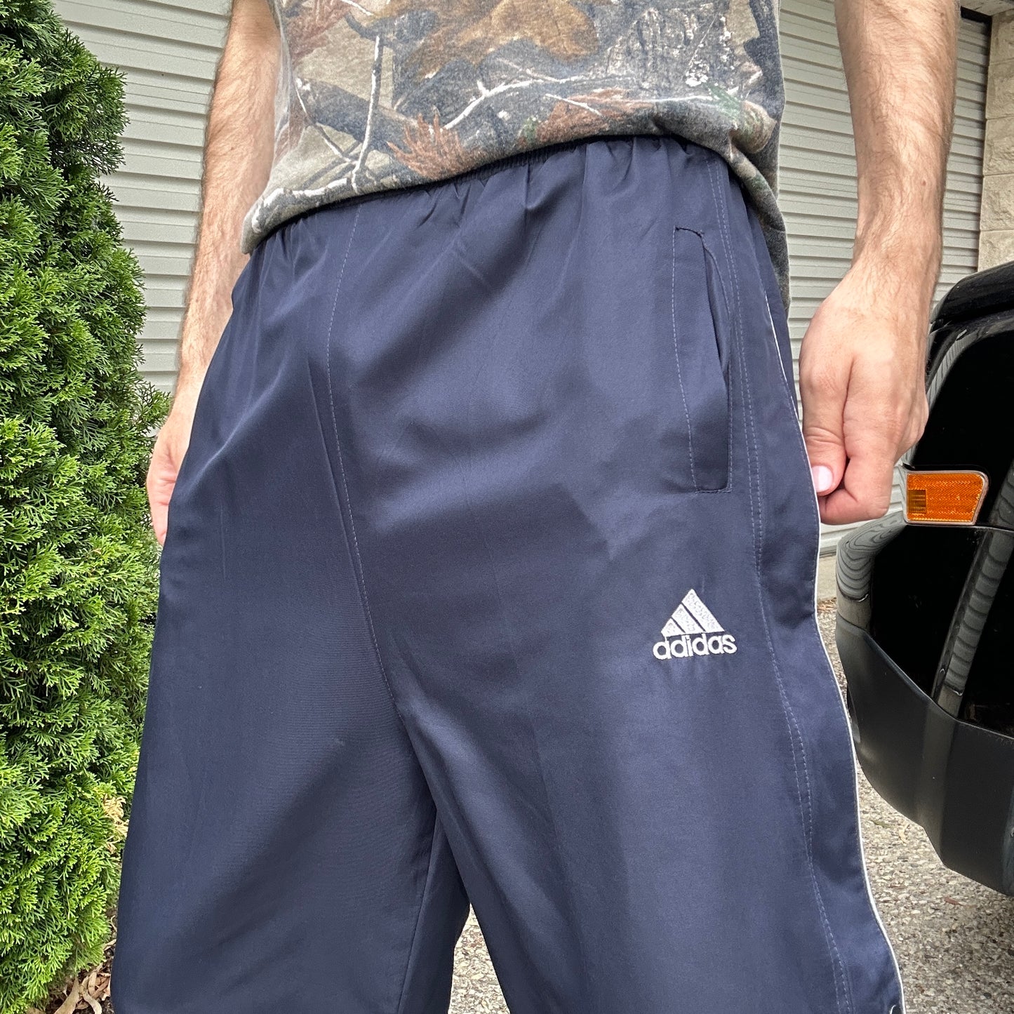 Vintage Navy Adidas Trackpants - M