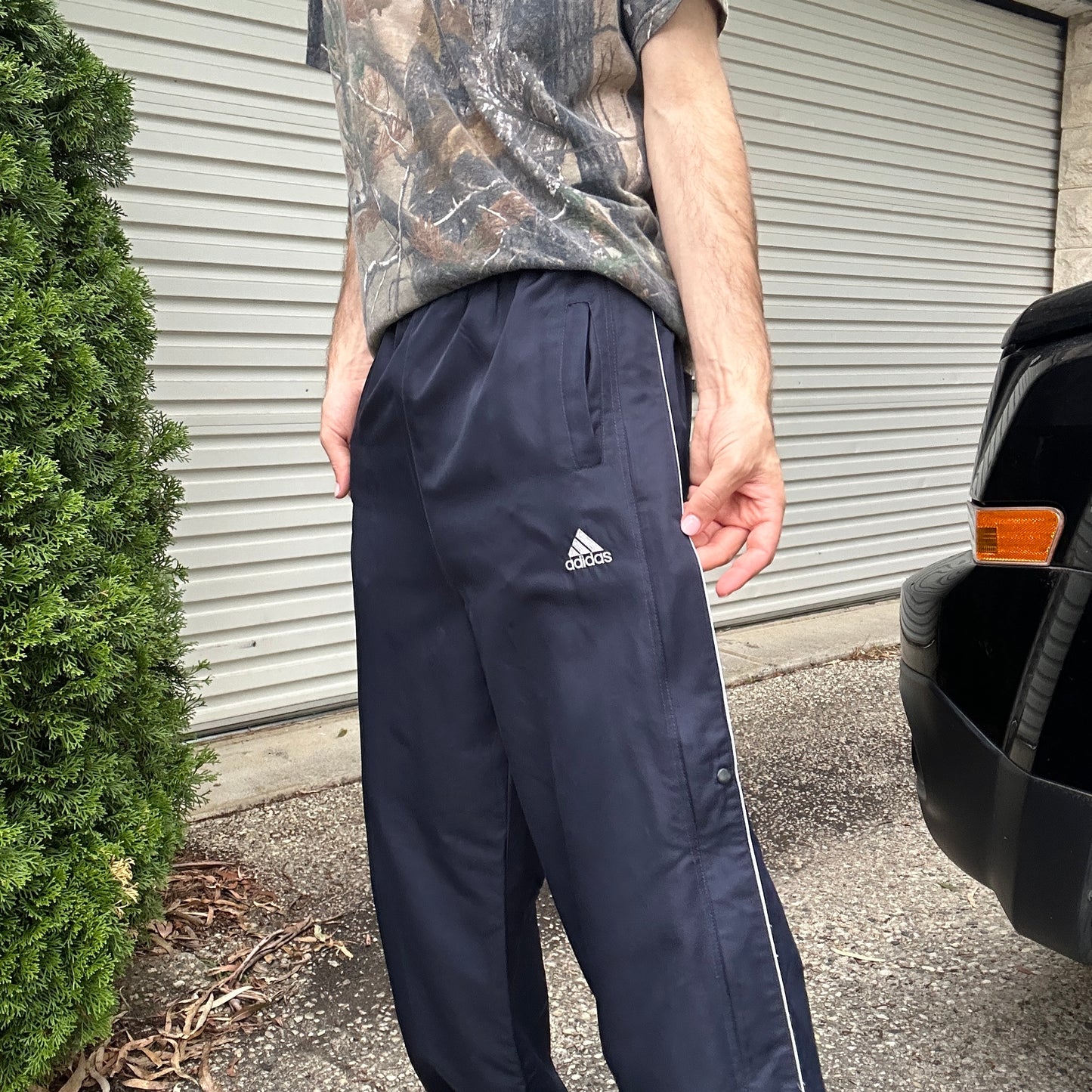 Vintage Navy Adidas Trackpants - M