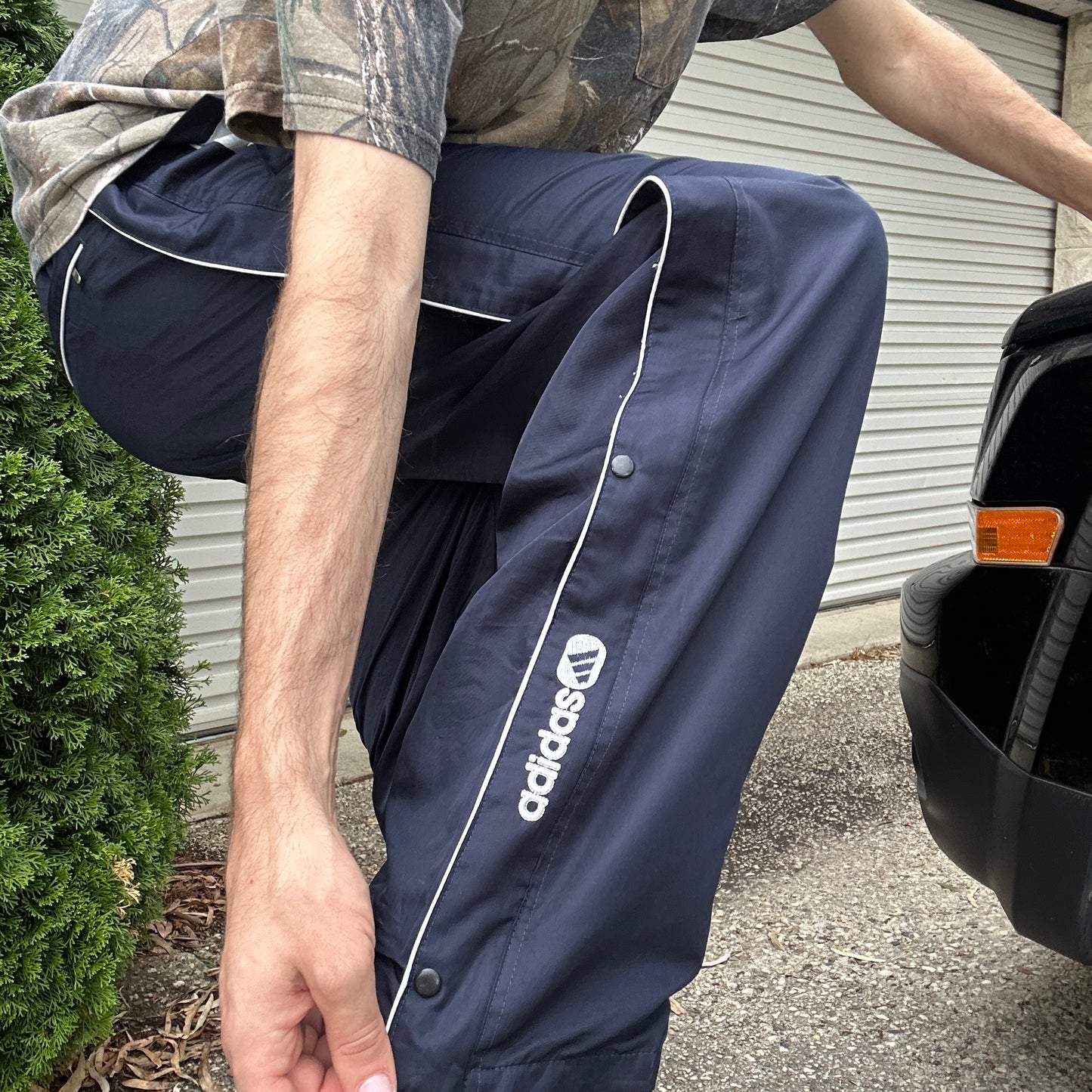 Vintage Navy Adidas Trackpants - M