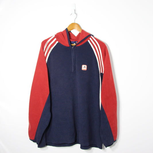 1990's Adidas Hooded Fleece - XL/XXL