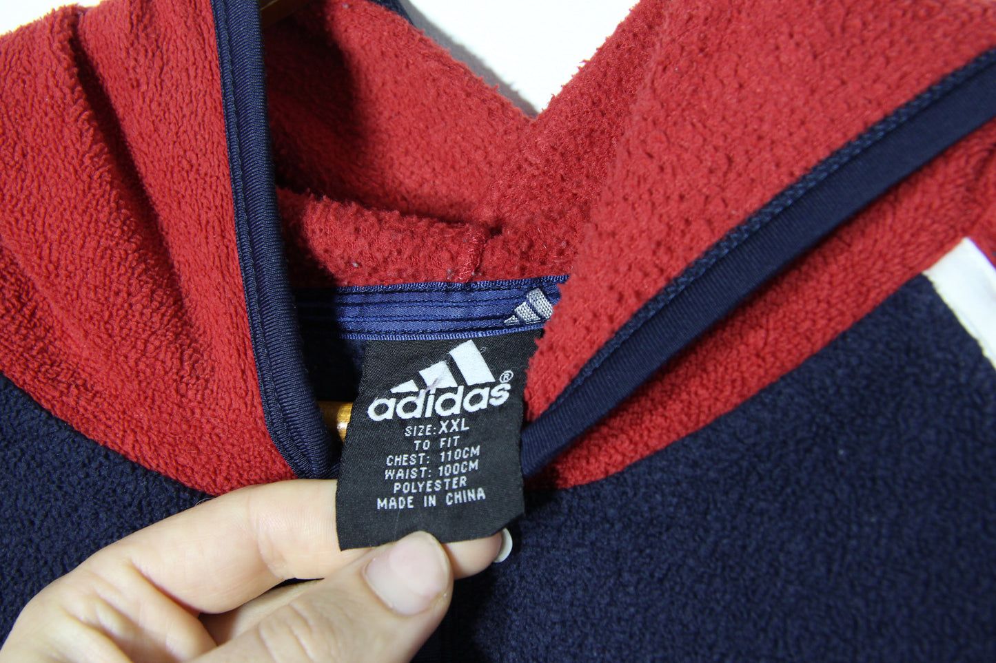 1990's Adidas Hooded Fleece - XL/XXL