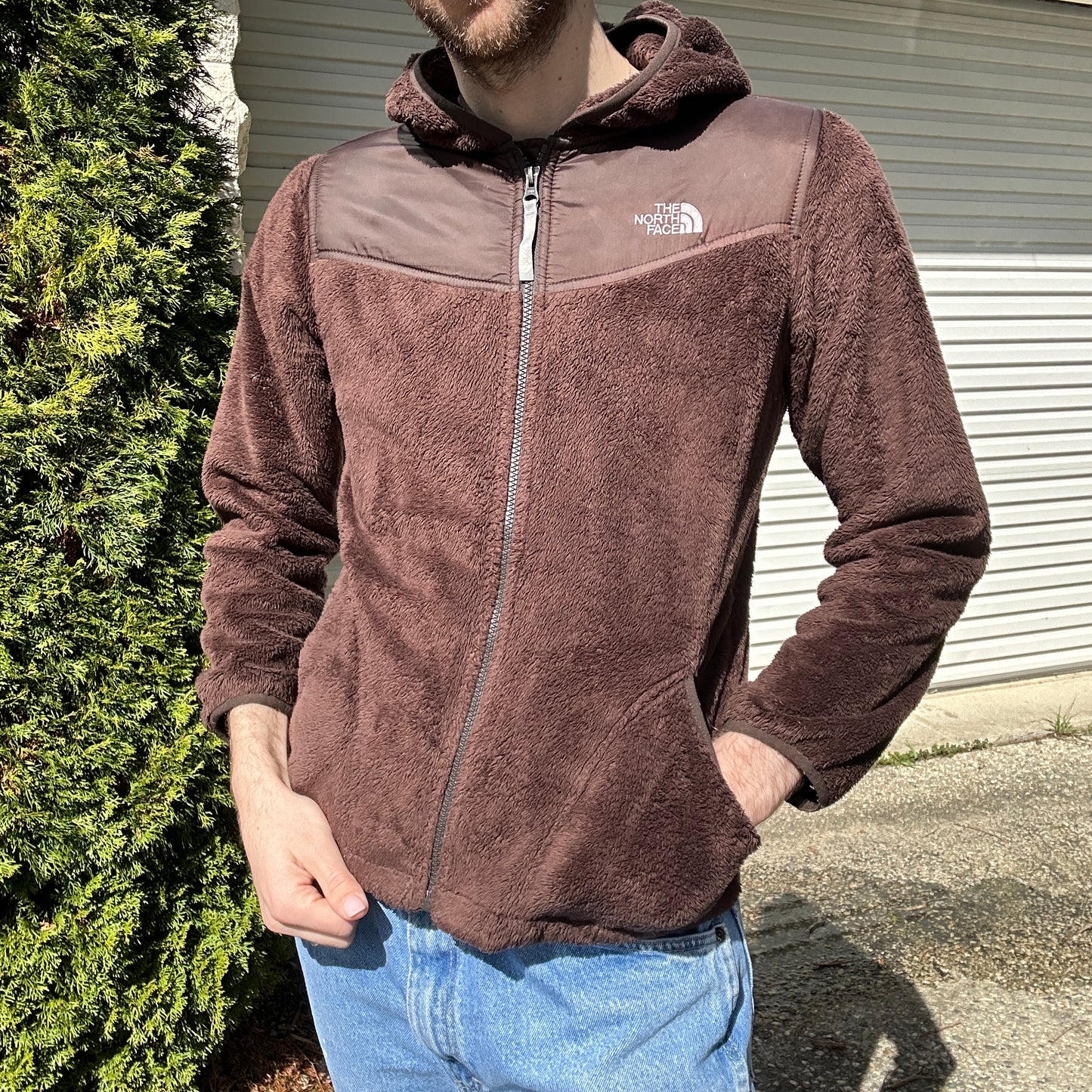 Vintage The North Face Fluffy Fleece Choc Brown - Girls XL