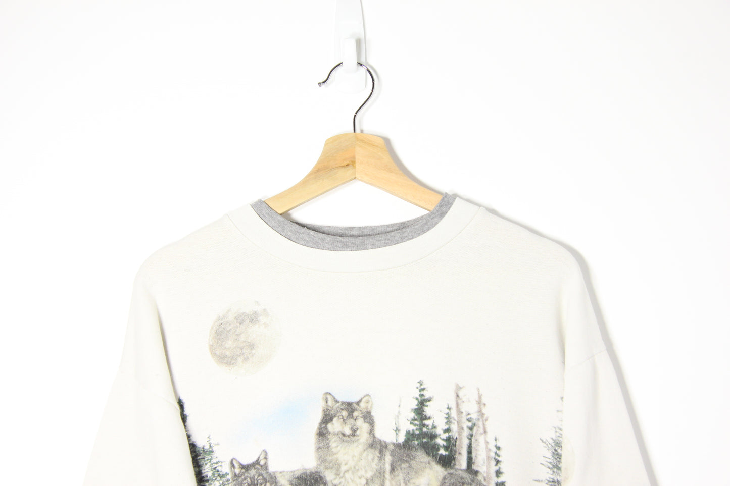 1990's Wolves Graphic Sweatshirt - M