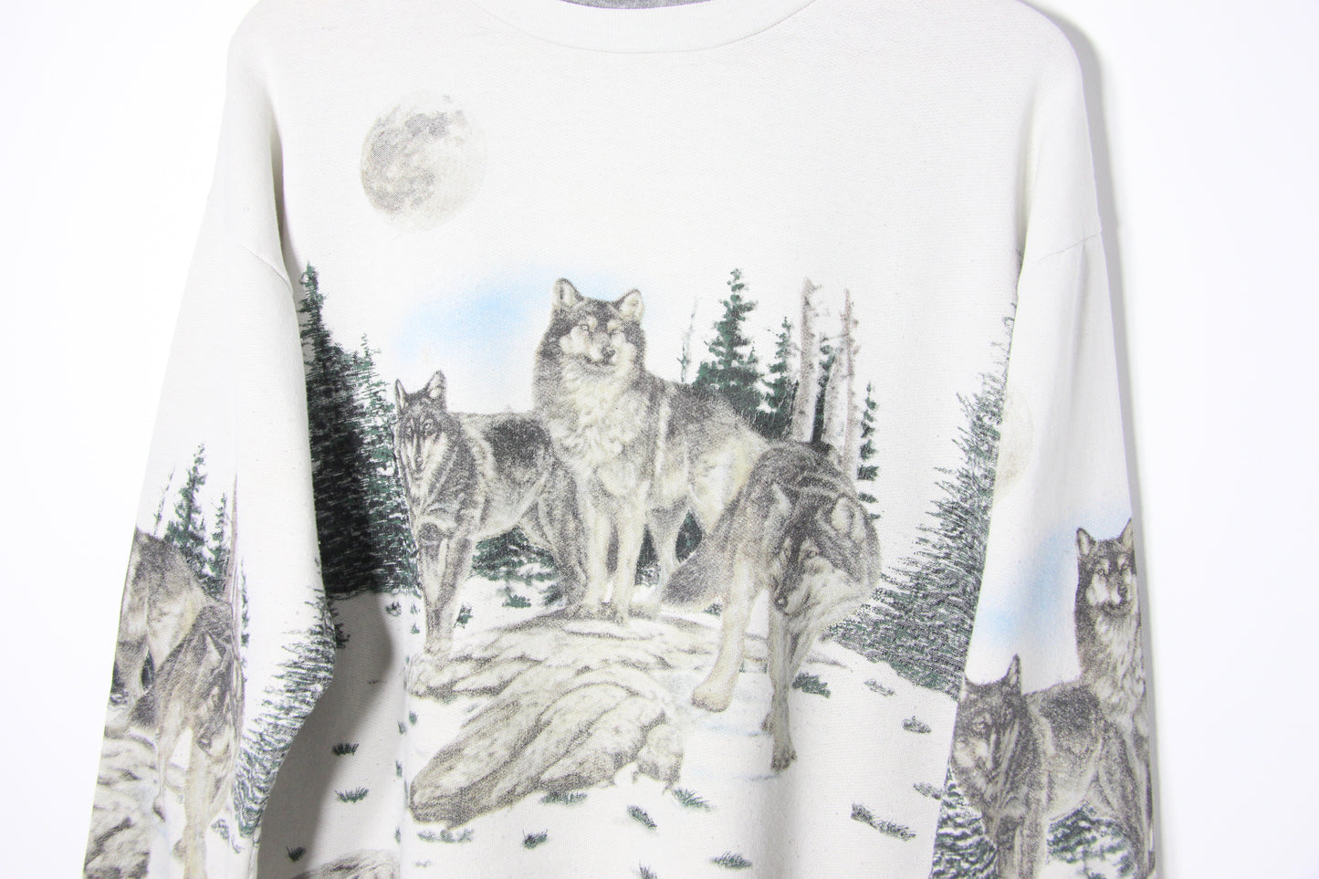 1990's Wolves Graphic Sweatshirt - M