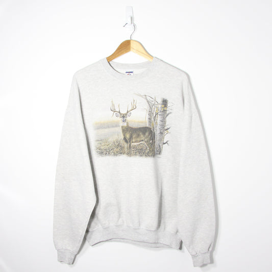1990's Deer Graphic Sweatshirt - XL