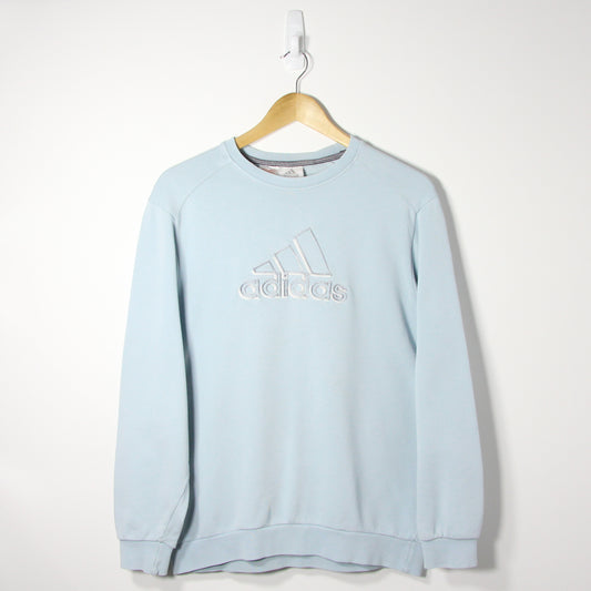 1990's Adidas Baby Blue Sweatshirt - (14)L