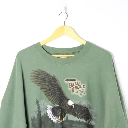 Vintage Bald Eagle Graphic Sweatshirt - XXL