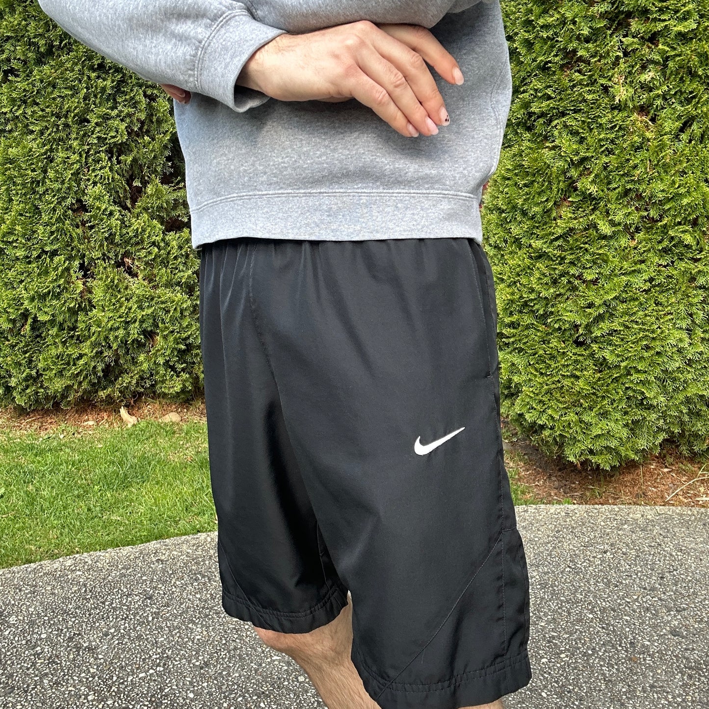 2000's Black Nike Tick Shorts - S/M