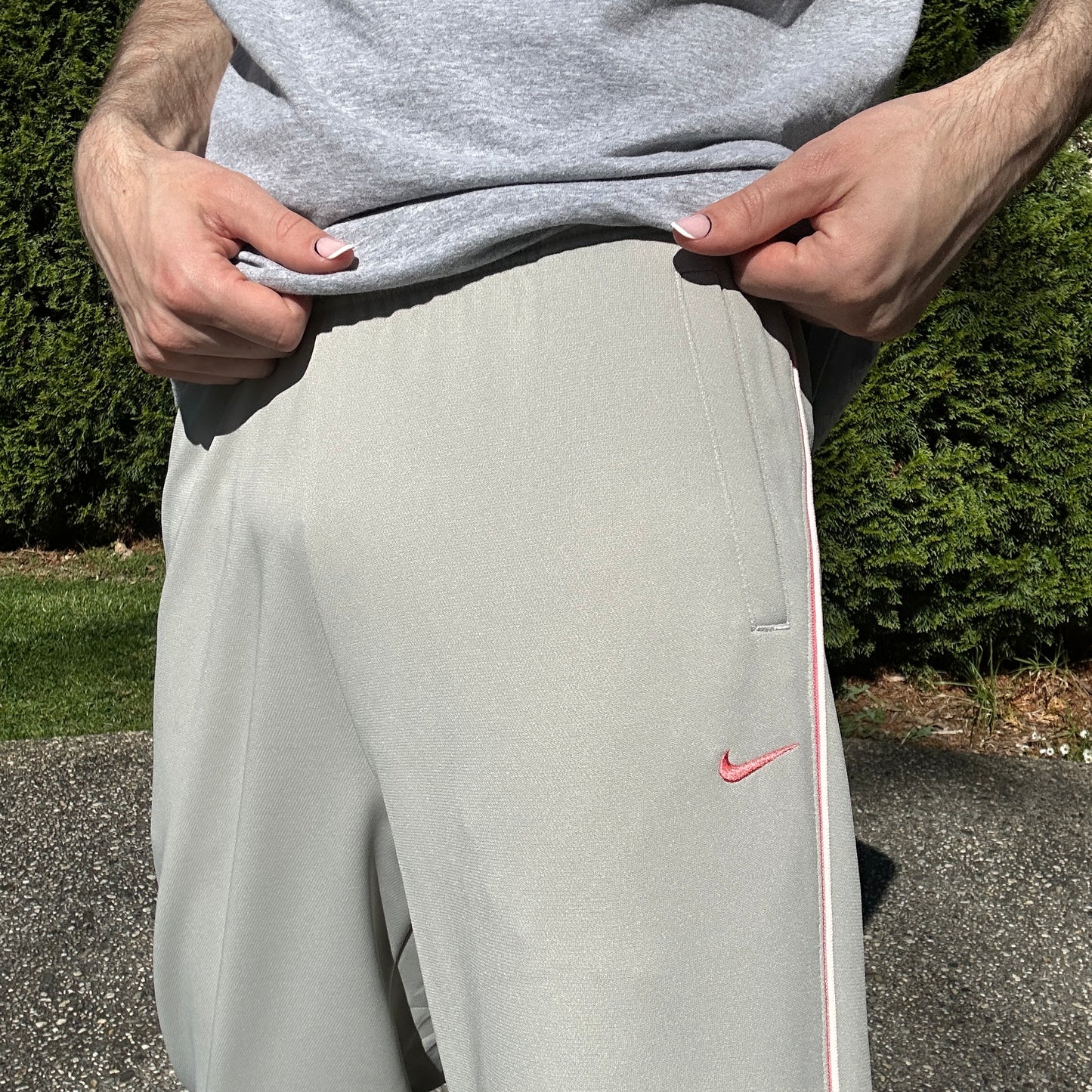 Vintage Nike Beige Track Pants - L(W)