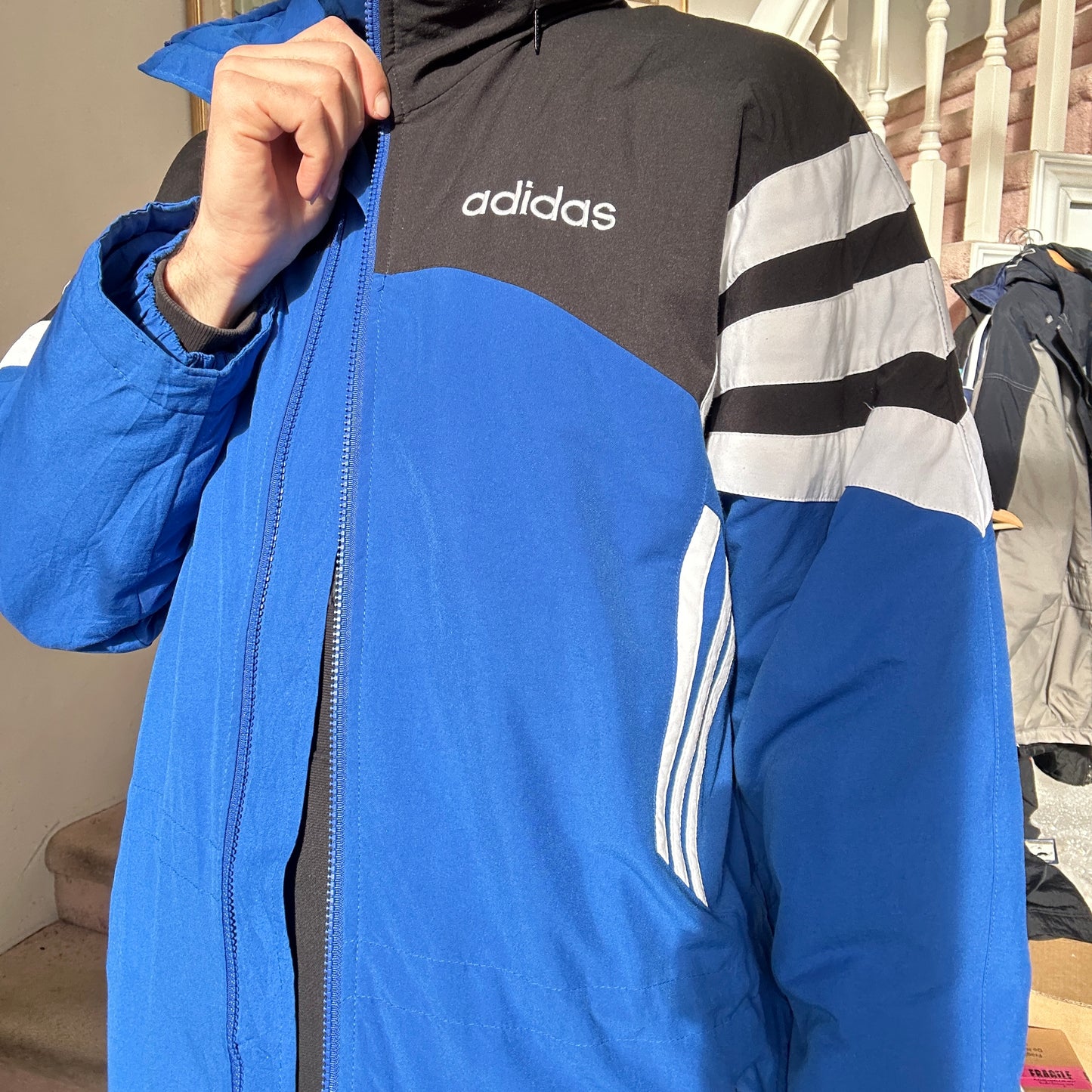 1990's Adidas Light Puffer Jacket - L/XL