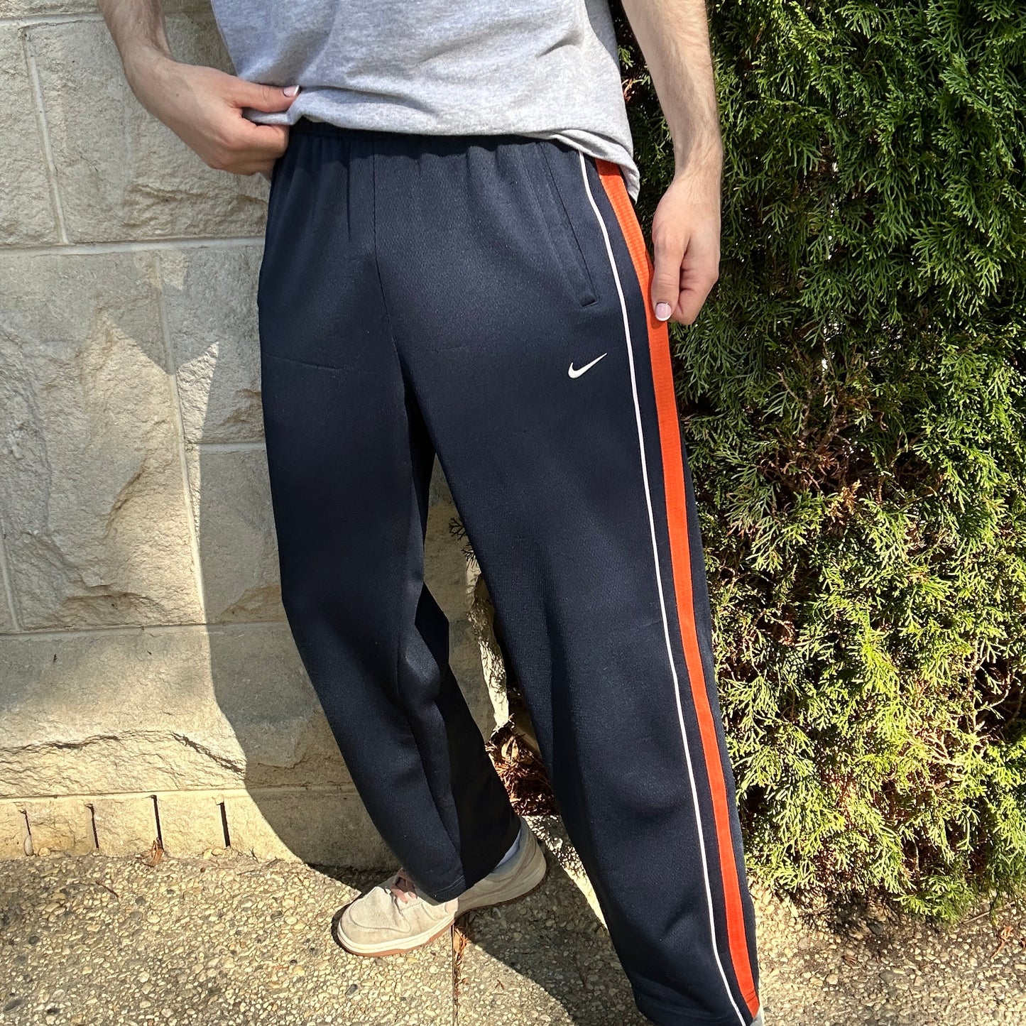 Vintage Navy Blue Nike Track Pants - L