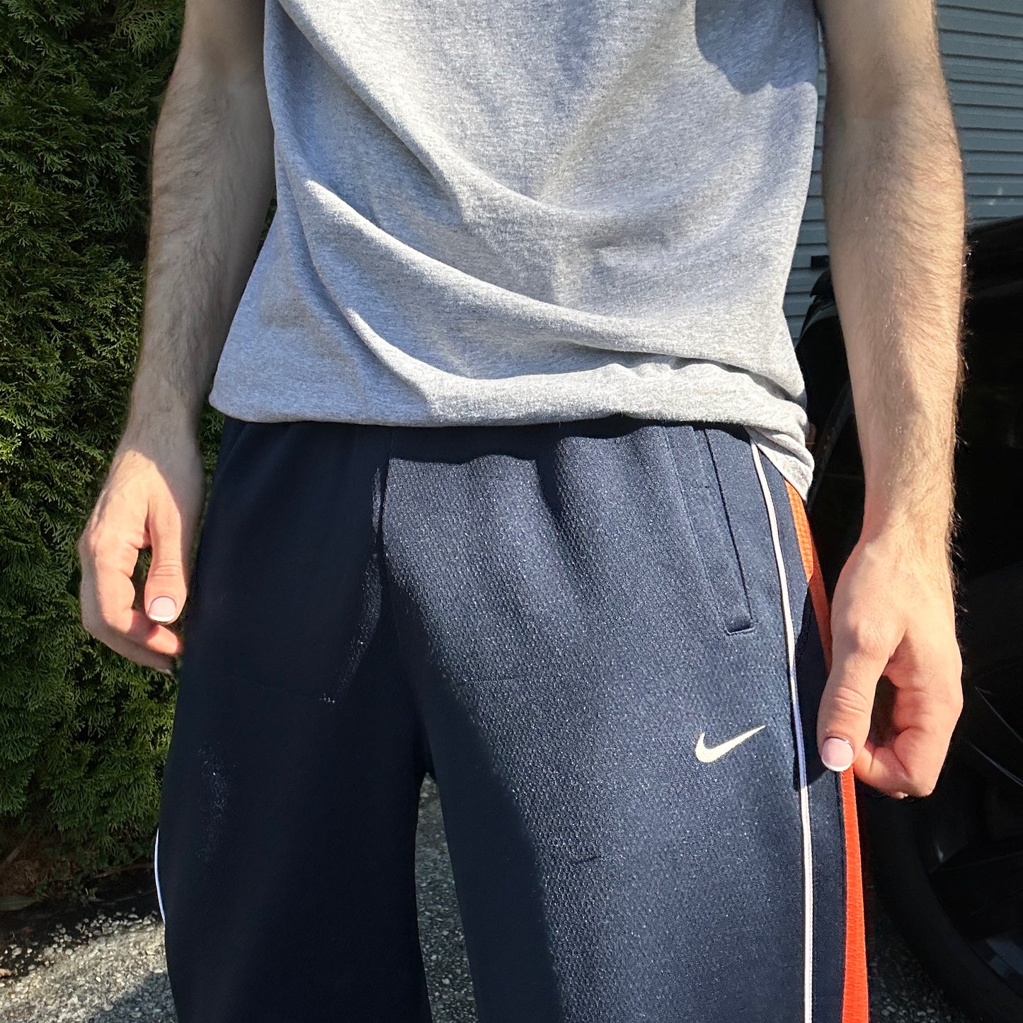 Vintage Navy Blue Nike Track Pants - L