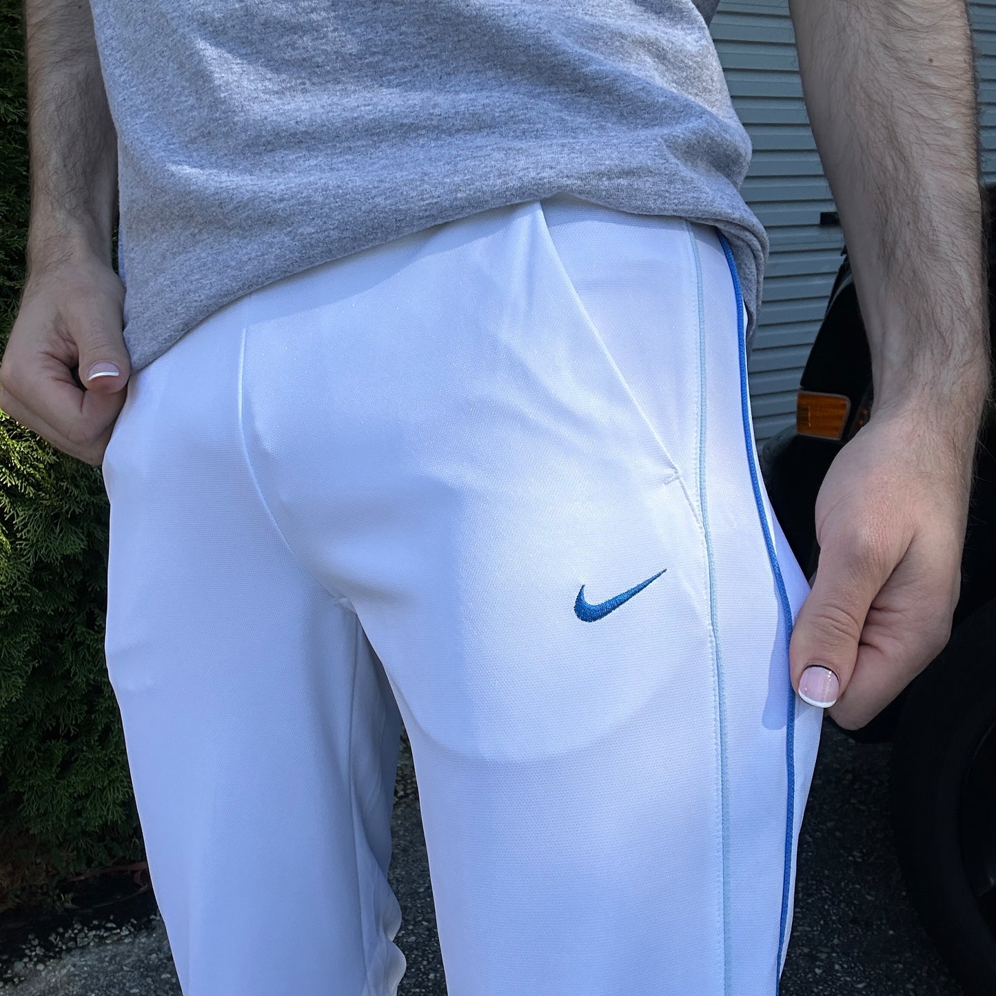 Vintage NIke White Track Pants - S(W)