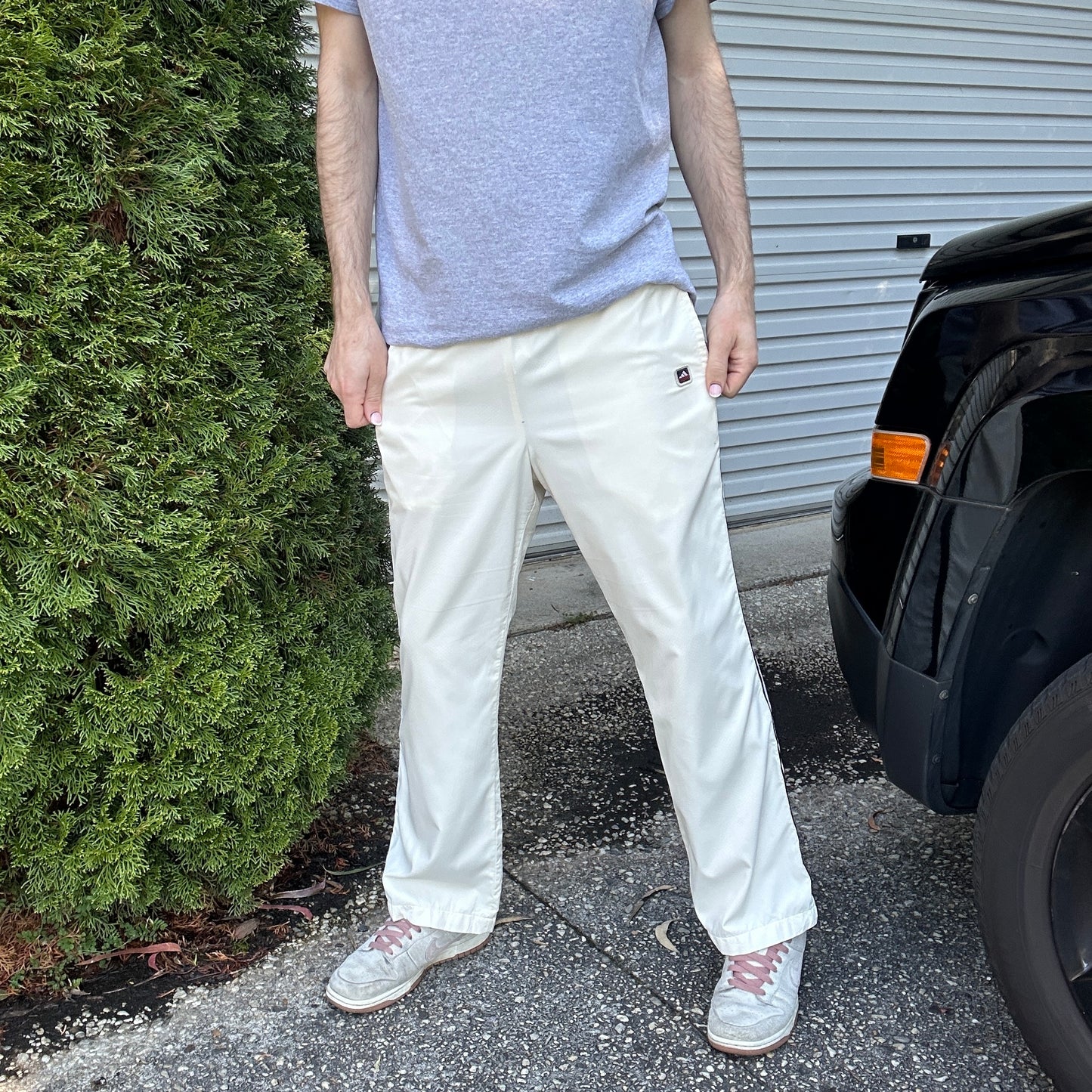 Vintage Adidas Cream Track Pants - L