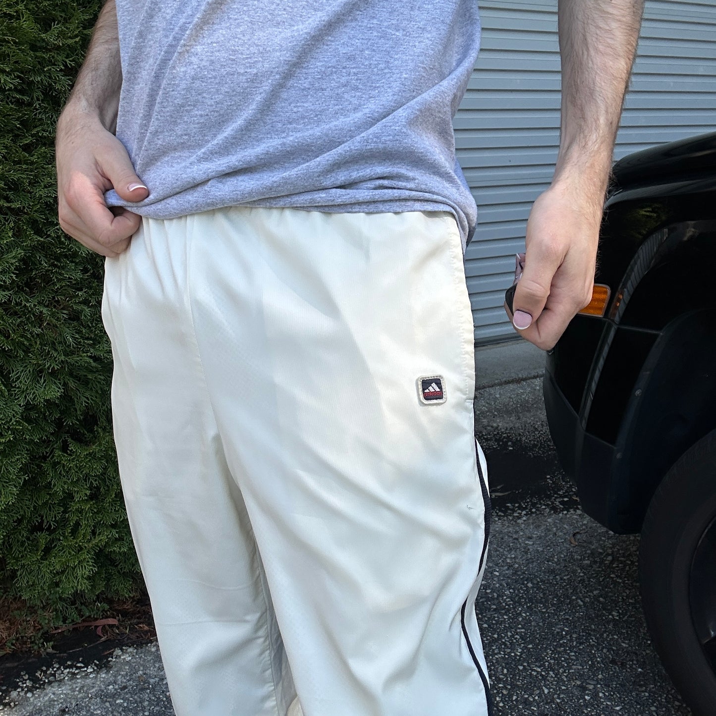 Vintage Adidas Cream Track Pants - L