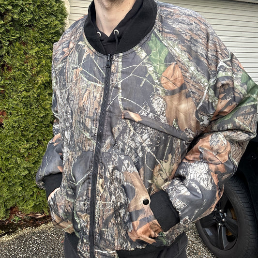 Vintage Camo Bomber Jacket - L