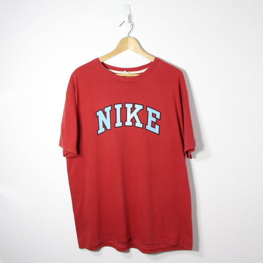 Vintage Red Nike Spellout T-shirt - XL