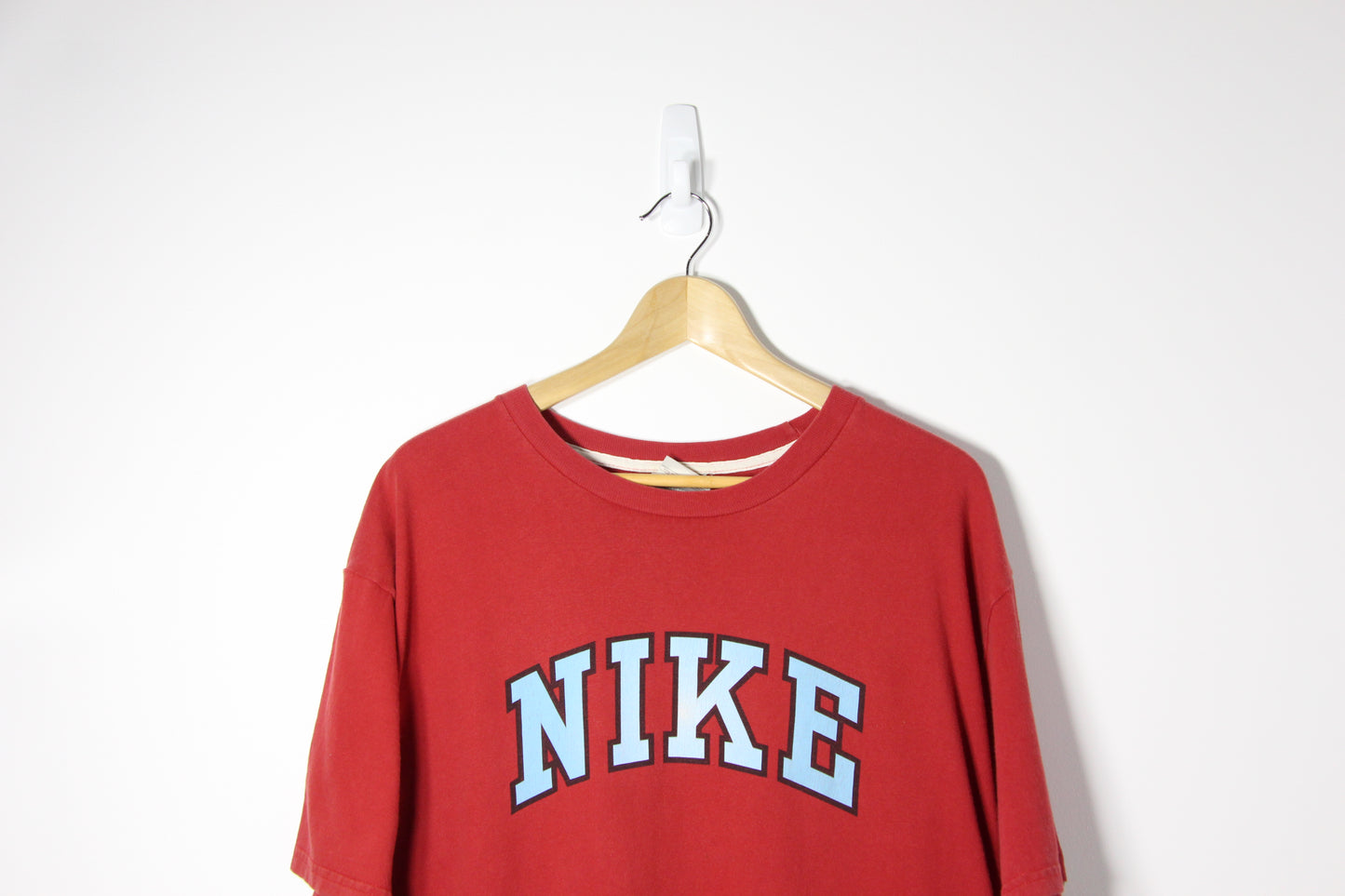 Vintage Red Nike Spellout T-shirt - XL