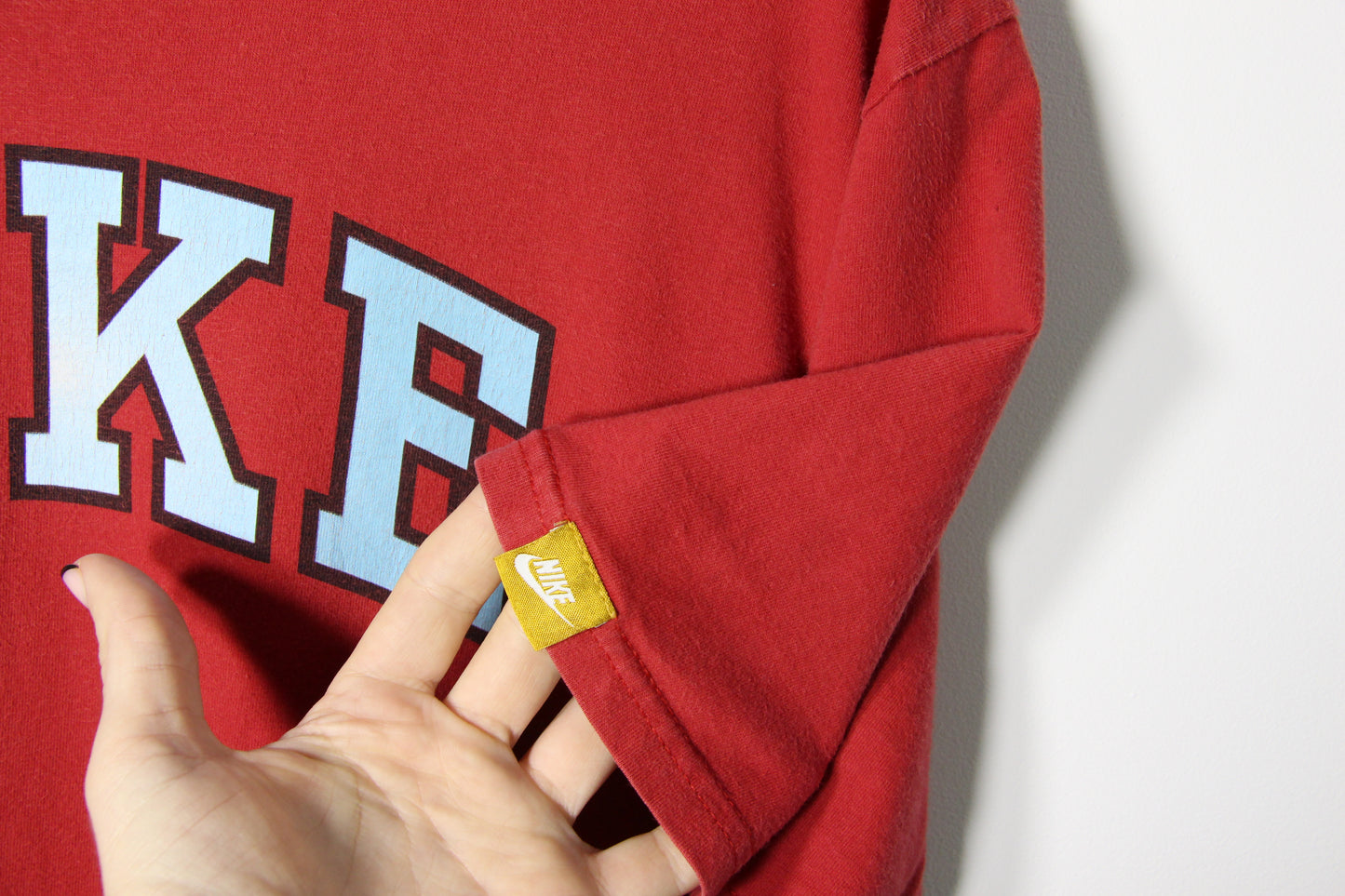 Vintage Red Nike Spellout T-shirt - XL