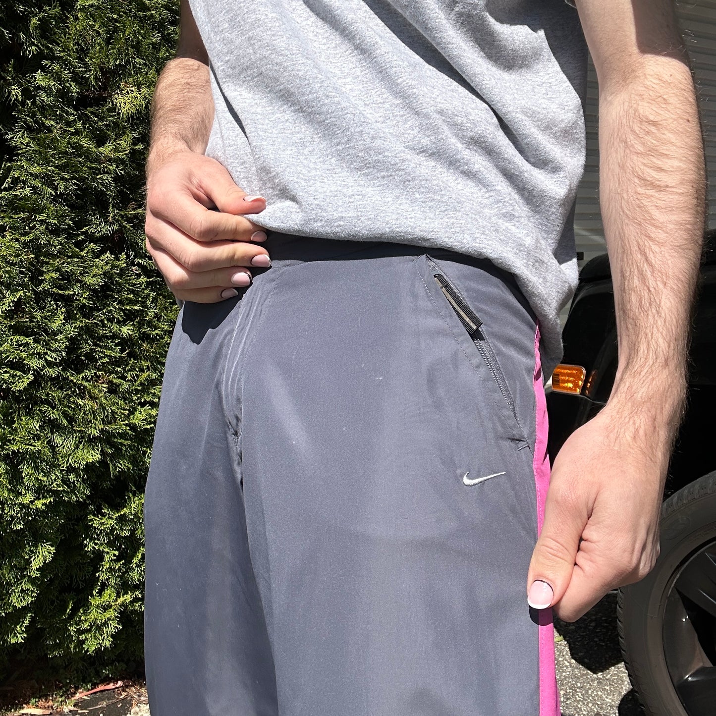 Vintage Grey NIke Track Pants - M