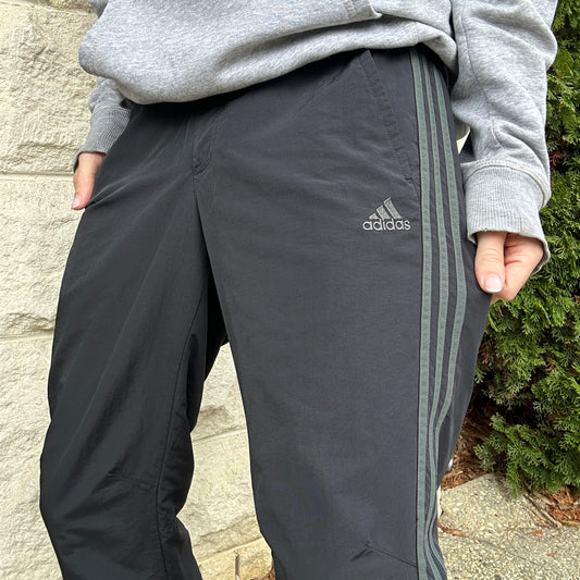 2000's Black & Green Adidas Track Pants - S