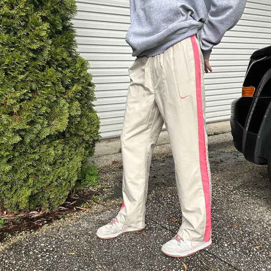 2000's Beige Pink Nike Track Pants - M(W)