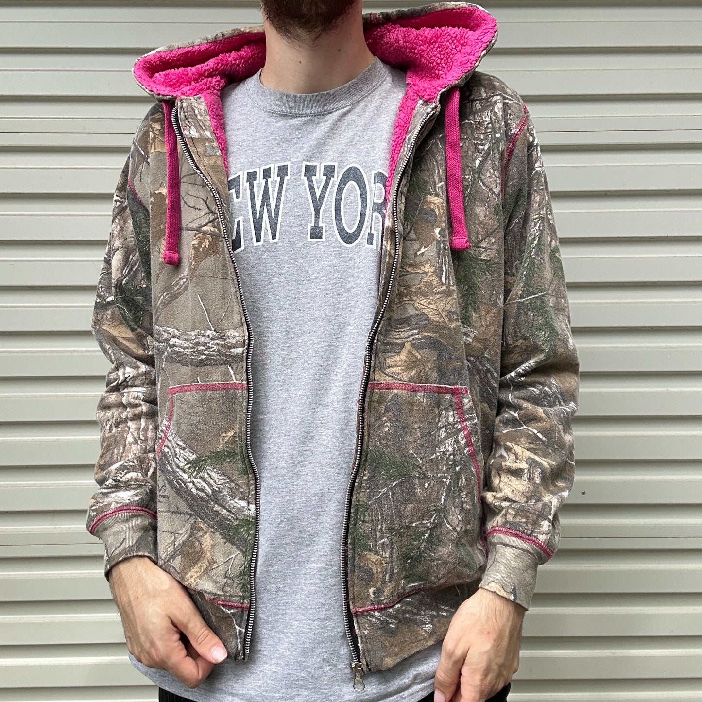 Vintage Realtree Camo Pink Zip Up Hoodie - L (W)