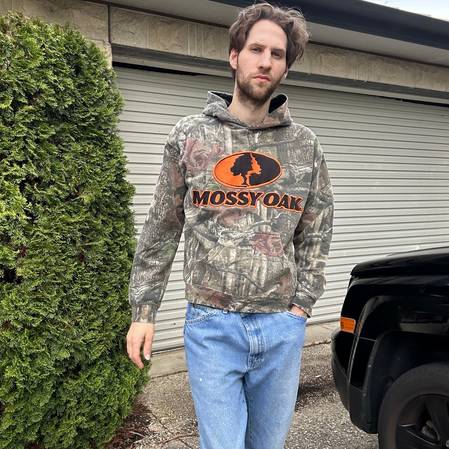 Vintage Mossy Oak Camo Hoodie - M