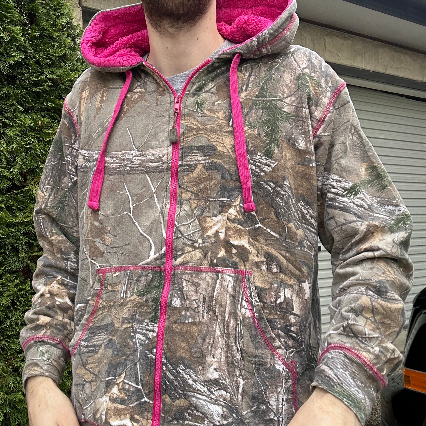 Vintage Realtree Camo Pink Fleece Hoodie - XL(W)