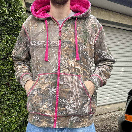 Vintage Realtree Camo Pink Fleece Hoodie - XL(W)