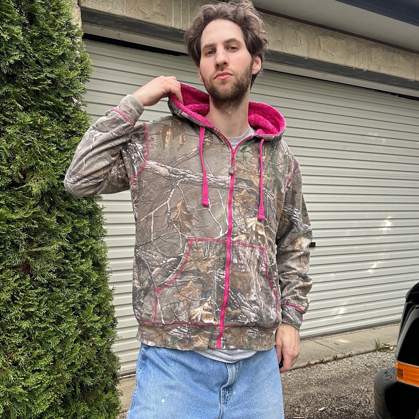 Vintage Realtree Camo Pink Fleece Hoodie - XL(W)