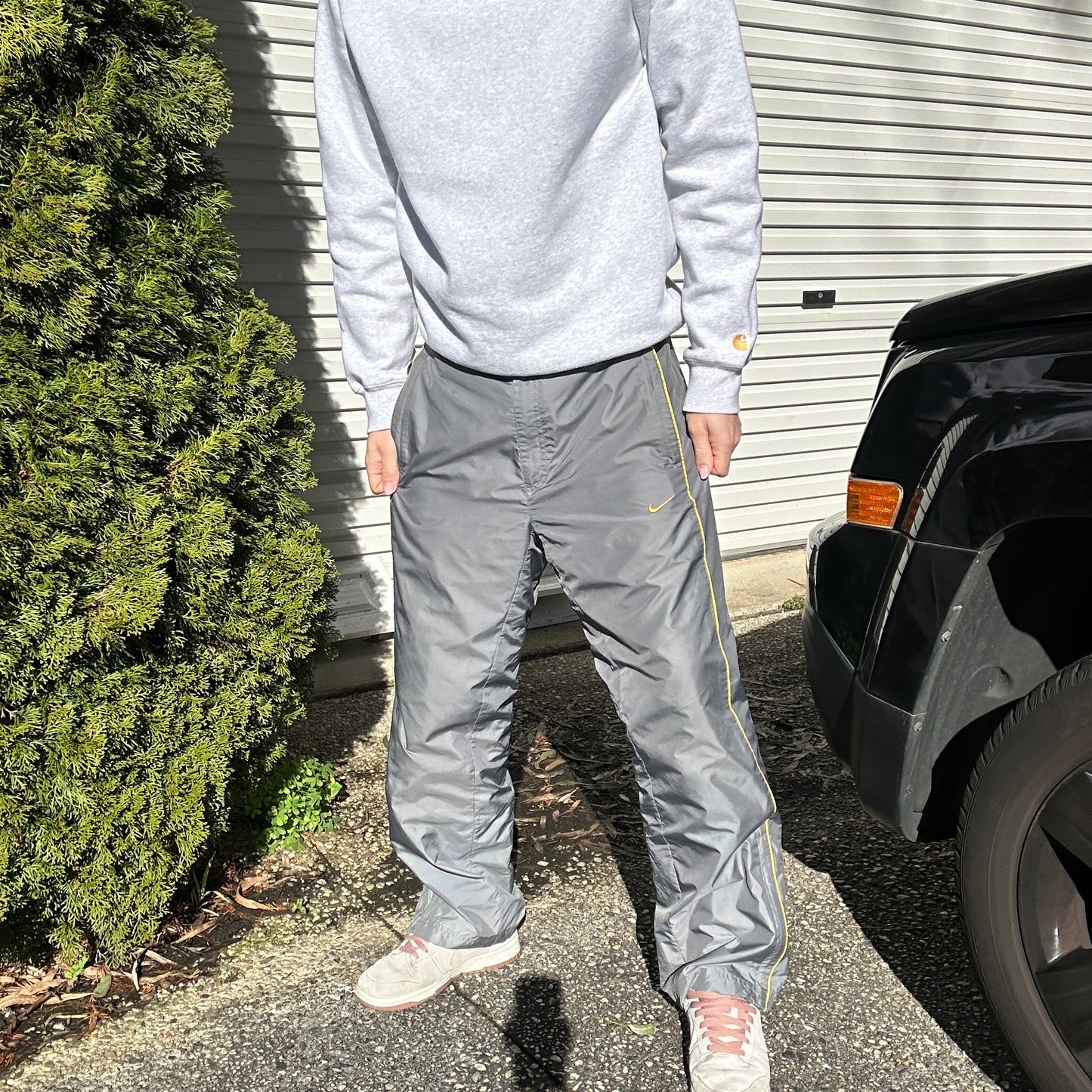 2000's Grey Nike Track Pants - M/L