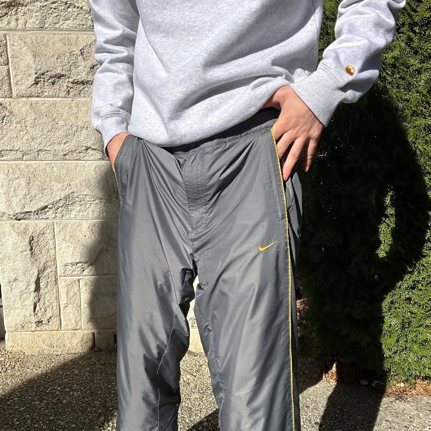 2000's Grey Nike Track Pants - M/L