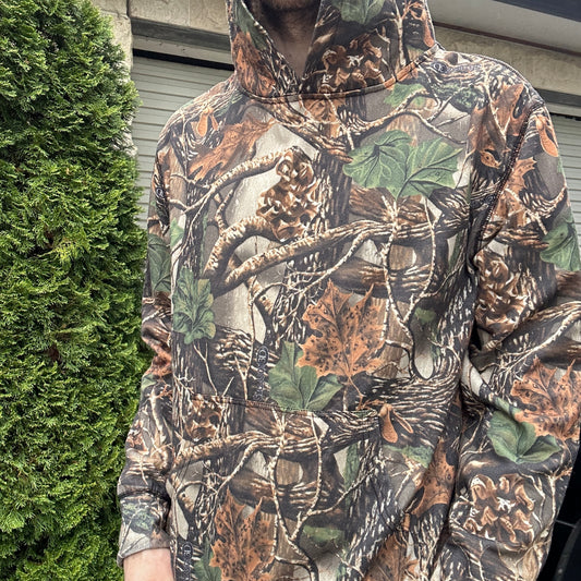 Vintage Camo Basic Hoodie - M