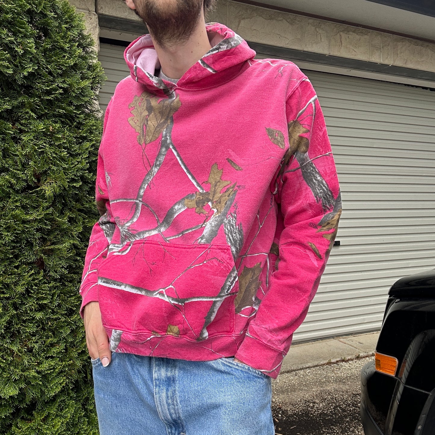 Vintage Realtree Camo Hot Pink Hoodie - L(W)