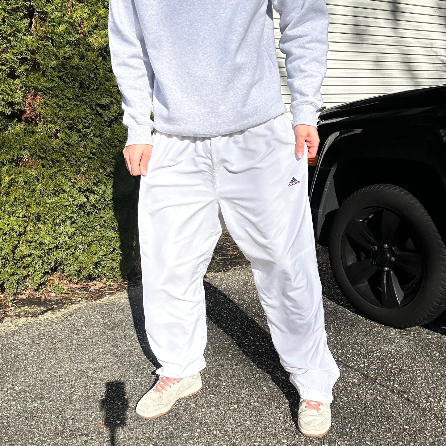 2000's White Adidas Track Pants- XL