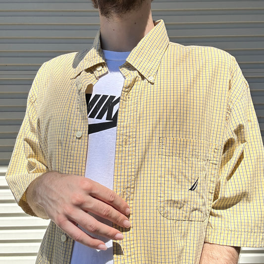 Vintage Yellow Nautica Button Up - XL