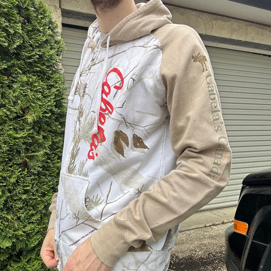 Vintage Cabela's White Camo Hoodie - L