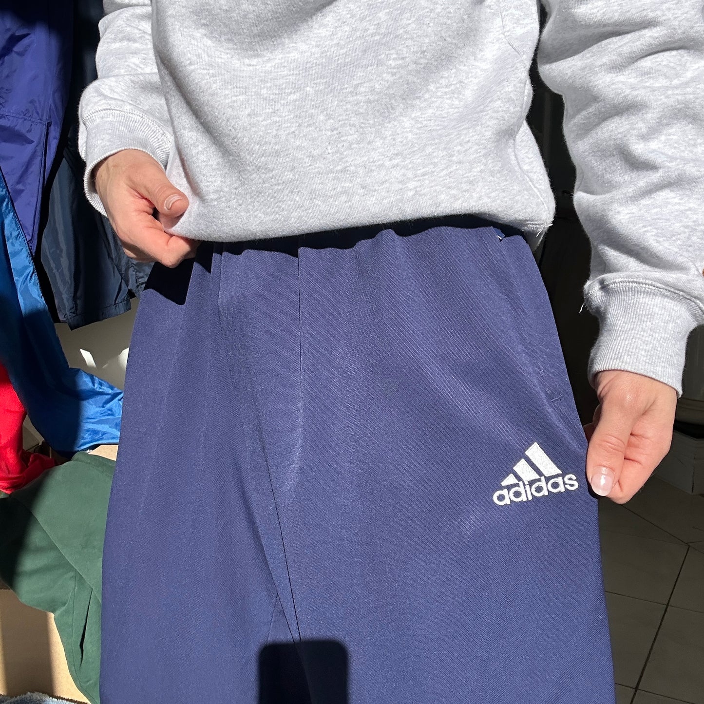 1990's Navy Adidas Track Pants - L