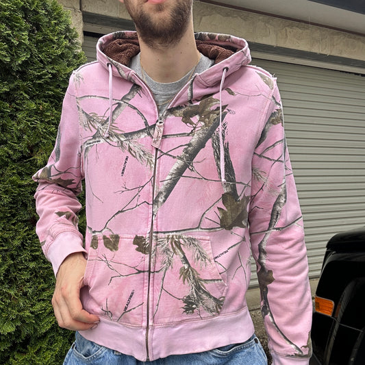 Vintage Realtree Camo Pink with Brown Hoodie - L(W)