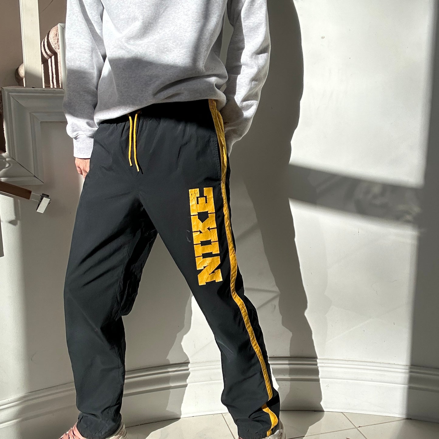2000's Black & Yellow Nike Track Pants - S