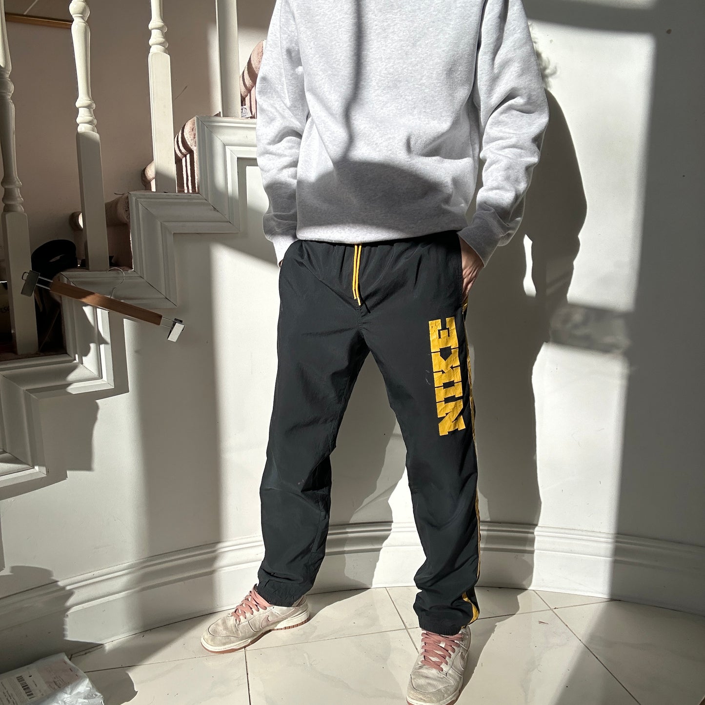 2000's Black & Yellow Nike Track Pants - S